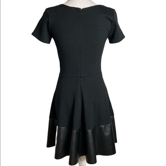 Rosie Harlow Black Knit and Faux Leather Dress NWT - Picture 3 of 6